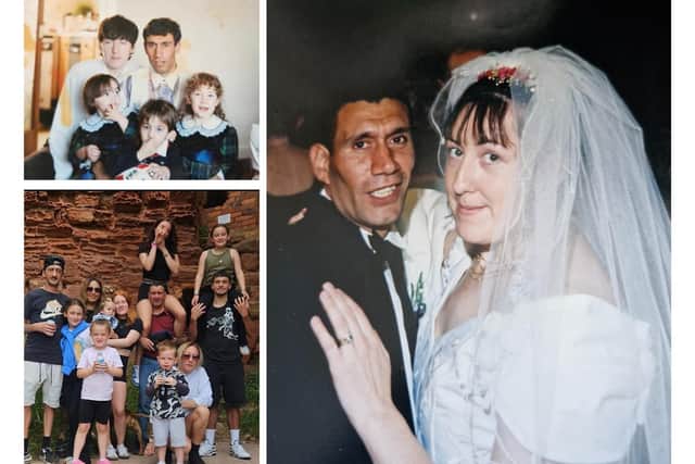 Ian and Karen on their wedding day, and photos from their family album (Pics: Submitted)