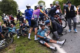 The aftermath of the Tour de France crash. Picture: Reuters