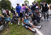 The aftermath of the Tour de France crash. Picture: Reuters