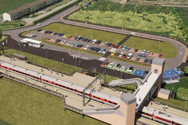 Reston station will have a 70-space car park with potential to nearly triple it in size. Picture: Network Rail
