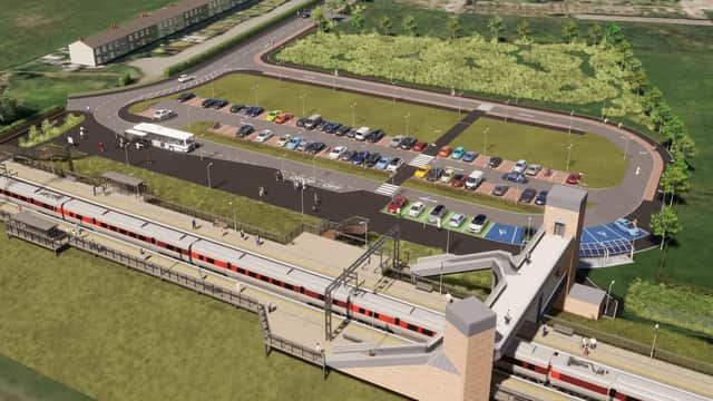 Reston station will have a 70-space car park with potential to nearly triple it in size. Picture: Network Rail