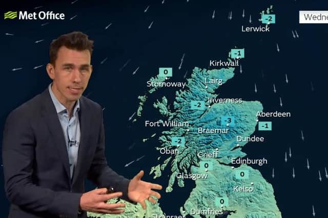 The latest forecast from the Met Office shows lower temperatures this week.
