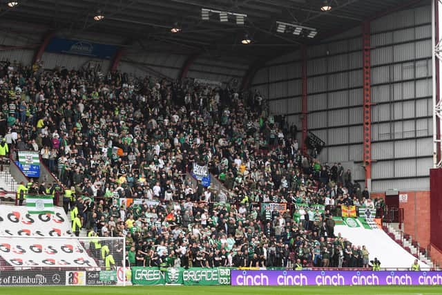 Celtic away fans inside Tynecastle Park for a Premiership match against last season. (Photo by Craig Foy / SNS Group)