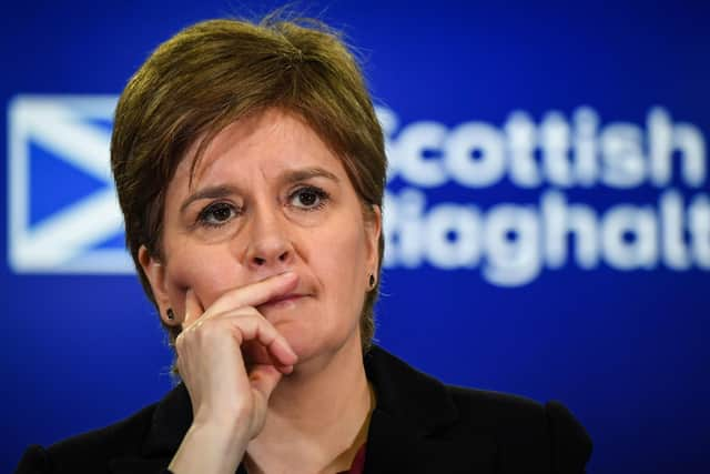 First Minister of Scotland Nicola Sturgeon during a press conference at St Andrew's House, Edinburgh. Picture: Andy Buchanan/PA Wire