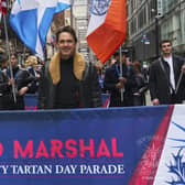 Dougray Scott leads the 2024 Tartan Day parade in New York (Pic: Kylie Corwin)