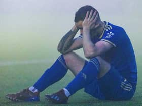 Cove's Scott Ross dejection says it all after they were relegated after losing to ten-man Morton.