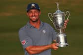 Bryson DeChambeau poses with the trophy after winning the 124th US Open at Pinehurst Resort in North Carolina. Picture: Andrew Redington/Getty Images.