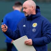 Scotland manager Steve Clarke during Scotland training at Oriam on the eve of the Euro 2020 play-off final against Serbia (Photo by Alan Harvey / SNS Group)