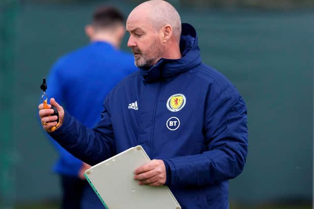Scotland manager Steve Clarke during Scotland training at Oriam on the eve of the Euro 2020 play-off final against Serbia (Photo by Alan Harvey / SNS Group)