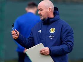 Scotland manager Steve Clarke during Scotland training at Oriam on the eve of the Euro 2020 play-off final against Serbia (Photo by Alan Harvey / SNS Group)