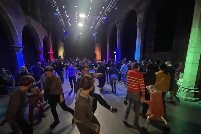 A free ceilidh was held at the Roxy Theatre on New Year's Day as part of Edinburgh's Hogmanay festival.