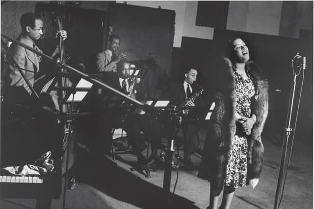 Billie Holiday and band recording for Commodore, 1939 PIC: Don Peterson