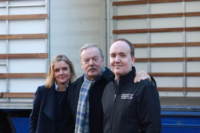 Broughton Removals director Jo Munro, with father Sonny, and brother Kris.