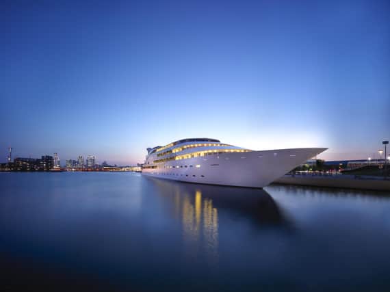 Sunborn London - which is moored in the Royal Victoria Docks to the east of the city, serves as a floating hotel. Pic: Contributed