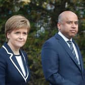 First Minister Nicola Sturgeon with Sanjeev Gupta, the head of the Liberty Group which owns the Lochaber smelter. Picture: PA