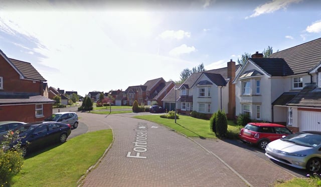 Fortrose Gardens, Strathaven, where Conservative councillor Graeme Campbell's property was targeted in what police have called a suspicious attack.