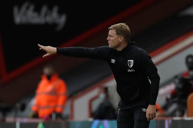 Eddie Howe pictured on the touchline during his time as Bournemouth boss. The 43-year-old issued a statement yesterday insisting no career move was imminent