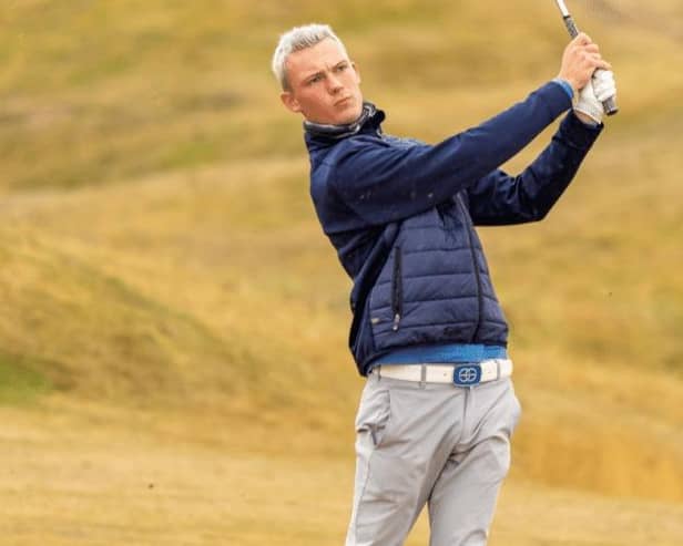 Castle Park's Connor Wilson in action during the 2021 Scottish Amateur at Murcar Links, where he reached the final. Picture: Scottish Golf