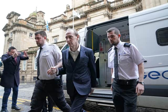 Andrew Innes arriving at Edinburgh High Court