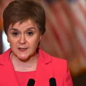 First Minister of Scotland Nicola Sturgeon at a press conference on Capitol Hill in Washington DC on May 16. (Photo: Pedro Ugarte/Getty Images)