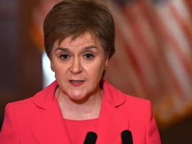 First Minister of Scotland Nicola Sturgeon at a press conference on Capitol Hill in Washington DC on May 16. (Photo: Pedro Ugarte/Getty Images)