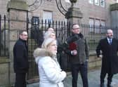 Parliamentary Under Secretary of State for Scotland, Minister John Lamont outside Arbuthnot House in Peterhead.