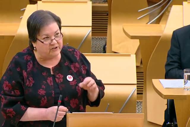 Jackie Baillie asked the First Minister three times if she would resign.