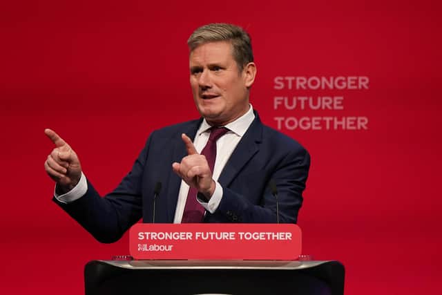 Labour party leader Sir Keir Starmer delivers his keynote speech at the Labour Party conference in Brighton. Picture: PA