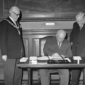 Nikita Khrushchev, seen seated during a 1956 visit to Edinburgh City Chambers with the USSR's Prime Minister, Nikolai Bulganin, was regarded as a liberal reformer, at least relative to other Soviet Communist leaders