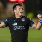 George Horne celebrates Glasgow Warriors' 52-24 win over Cardiff on their long-awaited return to Scotstoun. (Photo by Ross Parker / SNS Group)