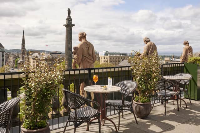 Lamplighters, named for the Robert Louis Stevenson poem, where members can enjoy drinks, meals and views of the Edinburgh skyline