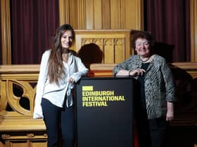 Edinburgh International Festival director Nicola Benedetti was interviewed by The Scotsman critic and commentator Joyce McMillan at The Hub. Picture: Scott Louden