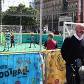 Scotland manager Steve Clarke speaks to the press after announcing his Scotland squad for the upcoming Euro 2024 qualifiers during a McDonald's Football Festival Event at George Square, Glasgow. It was part of the SFA's Week of Football celebration to mark the association's 150th anniversary (Photo by Ross MacDonald / SNS Group)