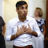 Conservative leadership hopeful Rishi Sunak visits Scotland for the first time during the Conservative Party leadership campaign on August 6. Photo by Jeff J Mitchell/Getty Images