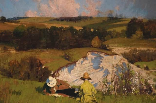 Detail from The Chalk Pit, by George Henry, 1922, from Bright Shadows at the City Art Centre