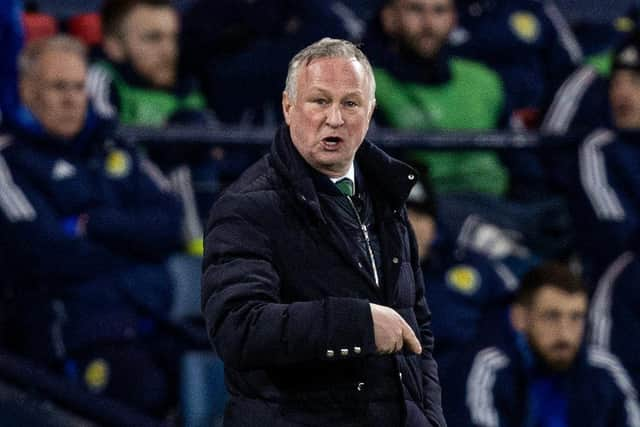 Northern Ireland manager Michael O'Neill during the friendly win over Scotland at Hampden. (Photo by Ross Parker / SNS Group)