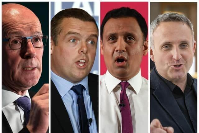 The SNP's John Swinney, the Conservatives' Douglas Ross, Labour's Anas Sarwar, and the Liberal Democrats' Alex Cole-Hamilton