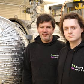 Rowland Fraser (left) and Oren Smith-Carpenter, co-founder of Aurora Avionics