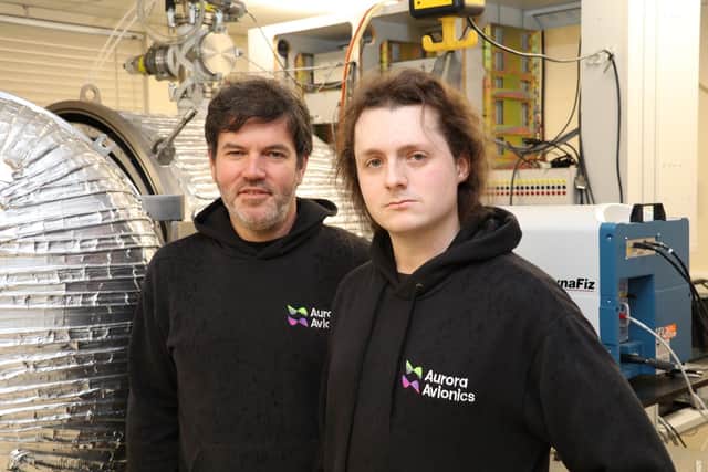 Rowland Fraser (left) and Oren Smith-Carpenter, co-founder of Aurora Avionics