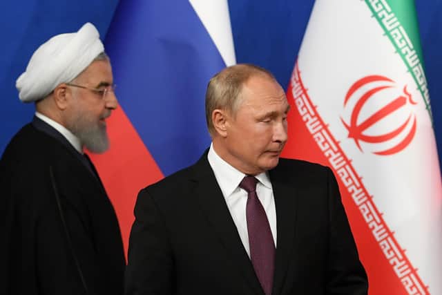 Russian President Vladimir Putin meets former Iranian President Hassan Rouhani in Tehran in 2018 (Picture: Kirill Kudryavtsev/AFP via Getty Images)