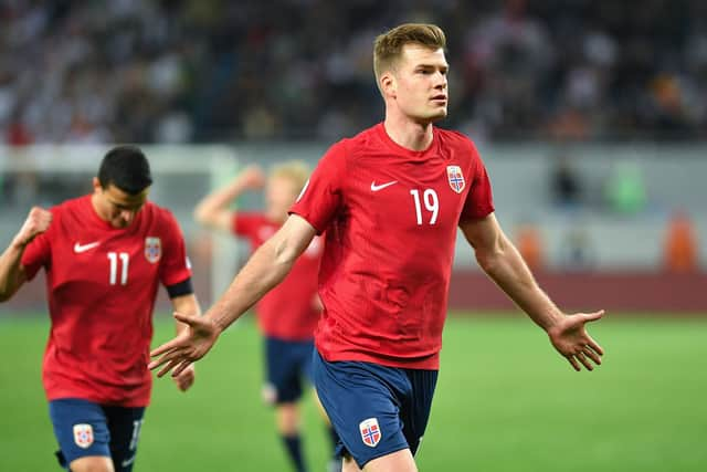 Alexander Sorloth opened the scoring for Norway against Georgia.