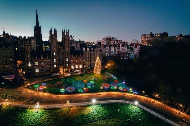 The Mound in Edinburgh where festive spirit is building after the pandemic cancelled the Christmas celebration last year. PIC: Underbelly.