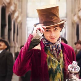 Timothée Chalamet as Willy Wonka.
