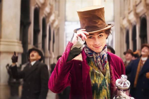 Timothée Chalamet as Willy Wonka.