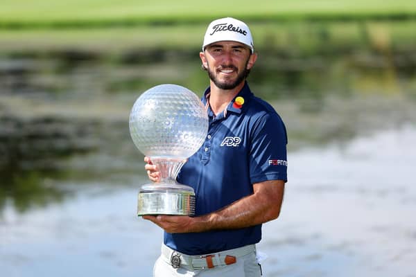 Max Homa shows off the trophy after winning the Nedbank Golf Challenge at Gary Player CC in Sun City, South Africa. Picture: Richard Heathcote/Getty Images.