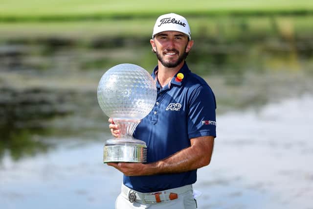Max Homa shows off the trophy after winning the Nedbank Golf Challenge at Gary Player CC in Sun City, South Africa. Picture: Richard Heathcote/Getty Images.
