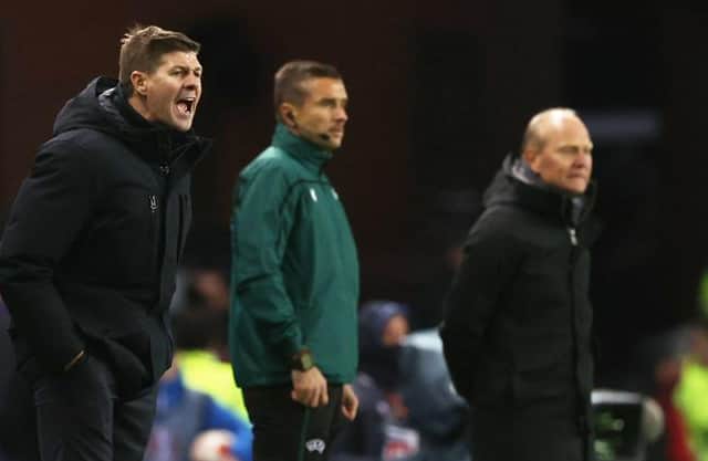 Rangers manager Steven Gerrard (left) has predicted that the Brondby side coached by Niels Frederiksen (right) will 'come for' the Scottish champions in Denmark on Thursday. (Photo by Craig Williamson / SNS Group)
