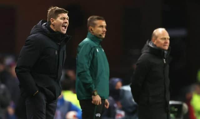 Rangers manager Steven Gerrard (left) has predicted that the Brondby side coached by Niels Frederiksen (right) will 'come for' the Scottish champions in Denmark on Thursday. (Photo by Craig Williamson / SNS Group)