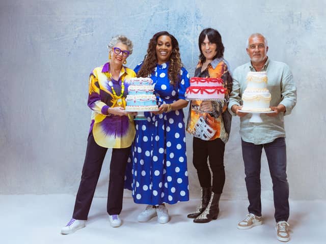 The Great British Bake Off. is back, with Alison Hammond, Noel Fielding, Prue Leith and Paul Hollywood. Photo: Channel 4/Love Productions.