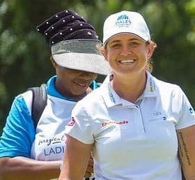 Michele Thomson was feellng much happier about her game after a promising start in the Women's NSW Open. Picture: Tristan Jones/LET